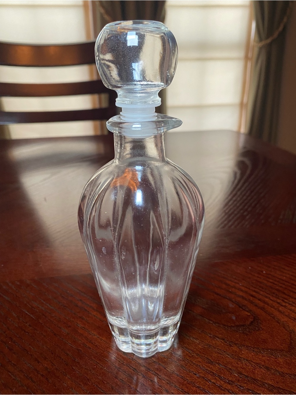 Vintage Clear Glass Decanter Bottle with Stopper - Clear